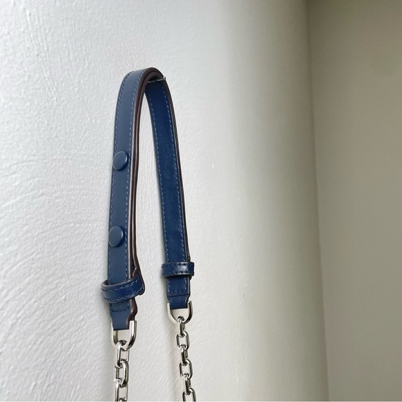 MICHAEL KORS Cece Tweed Small Shoulder Crossbody Satchel Bag Silver Chain Luxury - Picture 8 of 17